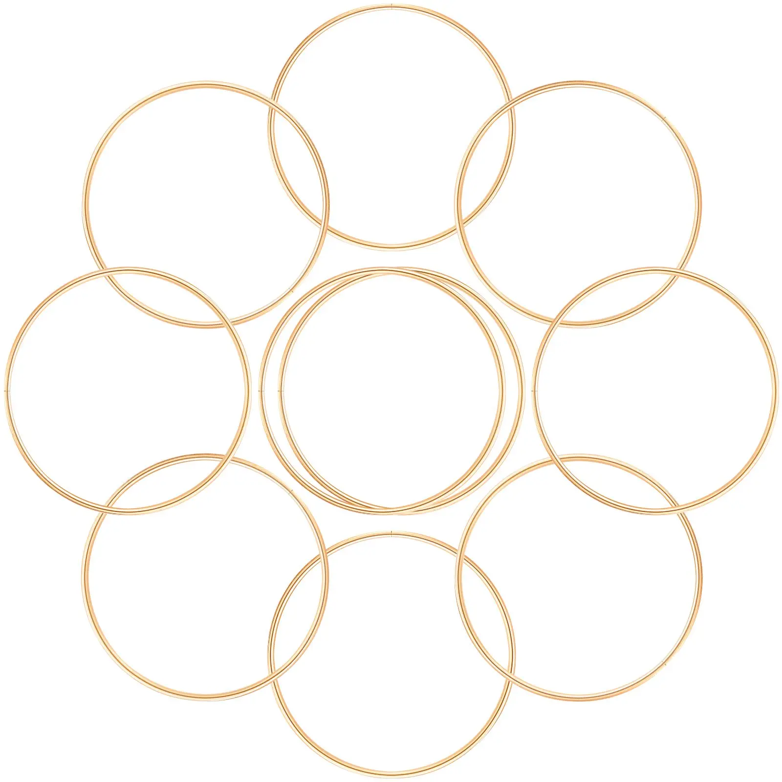 10Pcs Golden Metal Dreamcatcher Rings 10Cm Craft Diy Round Hoops For Tassel Wreath Hanging Decor Wind Chimes Projects