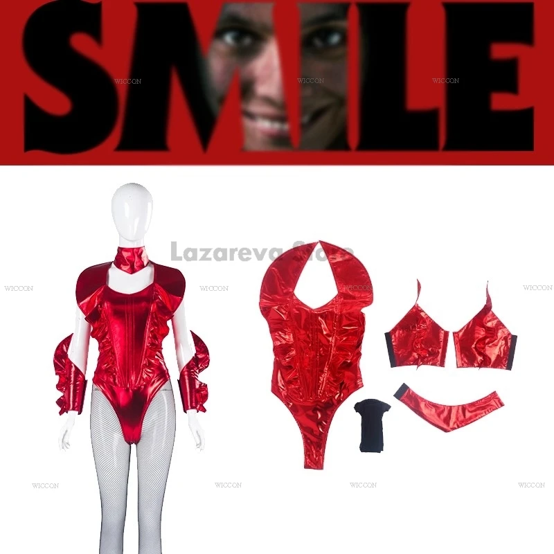 2024 Smile Movie Skye Cosplay Riley Costumes Wig Red Jumpsuit Women Halloween Scary Shinny Film Party Roleplay Women Outfit