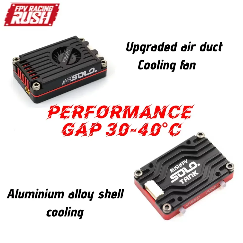 RUSH TANK MAX SOLO 2,5 W 5,8 GHz FPV Videosender VTX 48CH Long Range für RC Drohnen Starrflügelflugzeuge DIY mit CNC-Gehäuse