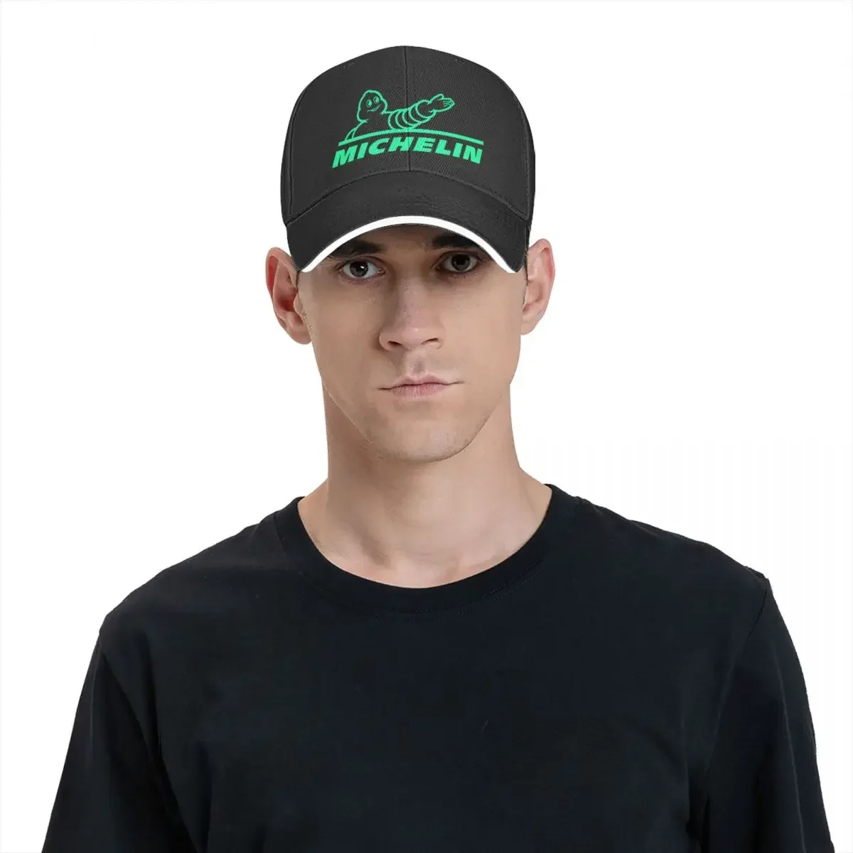 Green-Michelin Funny Baseball Men Polyester Hats Adjustable Hat Universal Casual Cap Truck driver Hat