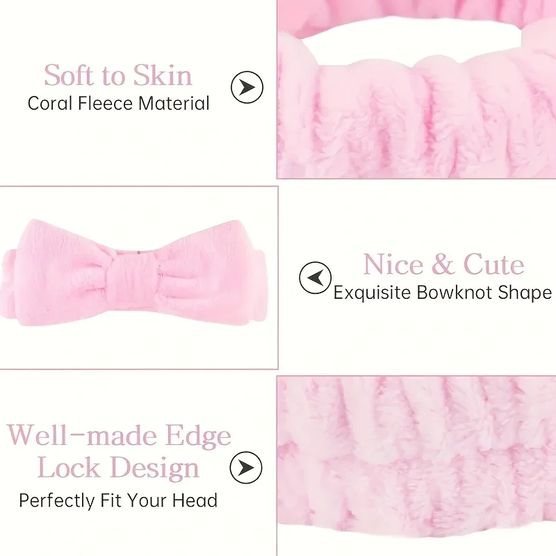 20 Spa Gift Set -5 Polyester Large Bags, 5 Headbands, 5 Hair Rings, 5 Bear Shaped Fabrics - Perfect for Bridal Showers, Singles'
