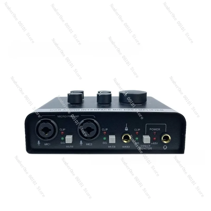 

USB External Sound Card with 48V Power Supply for Karaoke Recording Video Conference and Musical Instrument