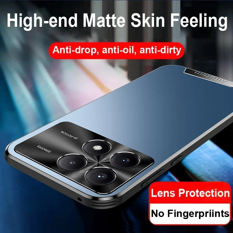 حافظة هاتف لوحة خلفية غير لامعة مضادة للسقوط لهاتف Poco F6 F5 Pro حافظة حماية للعدسات المعدنية مقاومة للصدمات من السيليكون الناعم #2