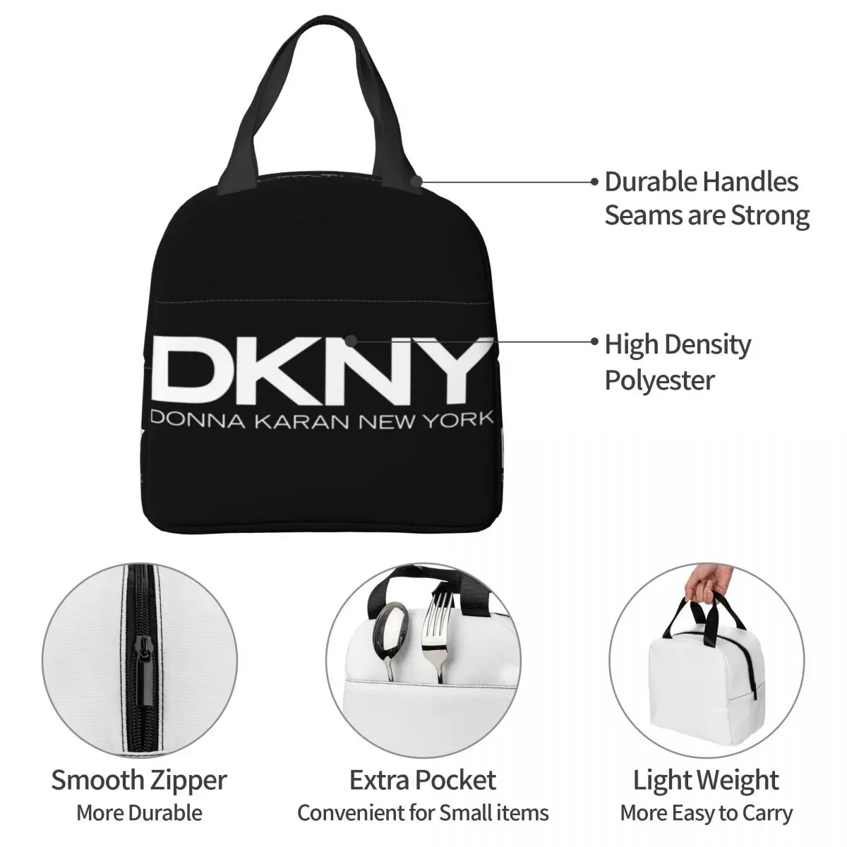 DKNYs Lunch Bags Portable Insulated Oxford Cooler Bags Thermal Cold Food Picnic Tote