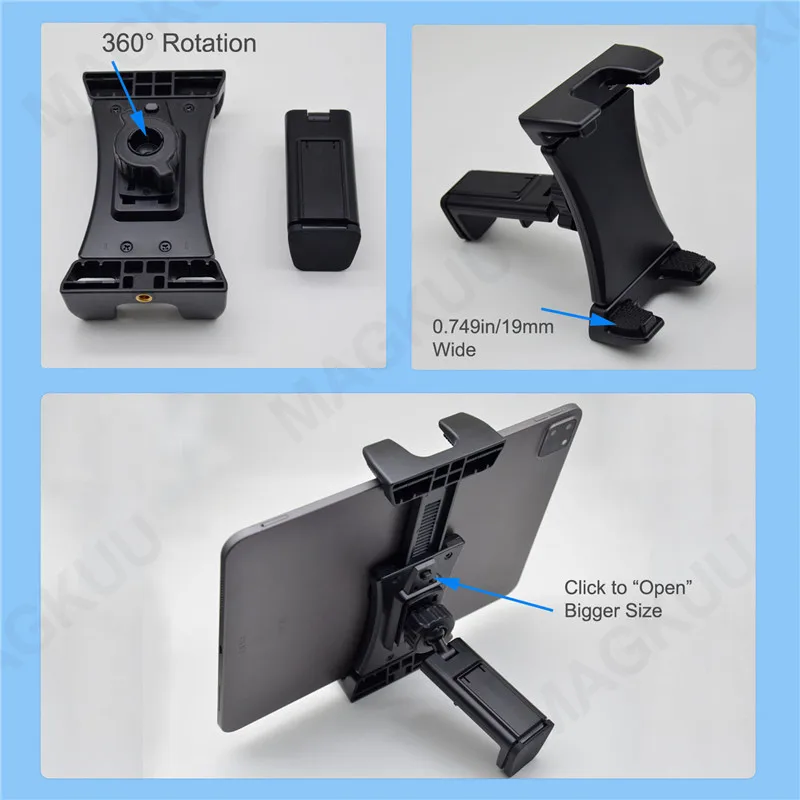 Hands free Adjustable Travel Essential Train Tablet Mount Airplane Phone Holder for iPhone iPad Galaxy Tabs 4.7-12.9\