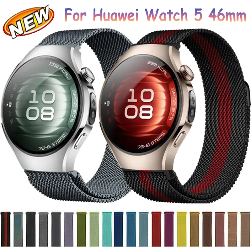 Bracelet milanais 22/20mm pour Huawei Watch 5, 46mm, magnétique, respirant, à la mode, pour Huawei Watch GT6 GT5 GT4 Pro 46mm Correa