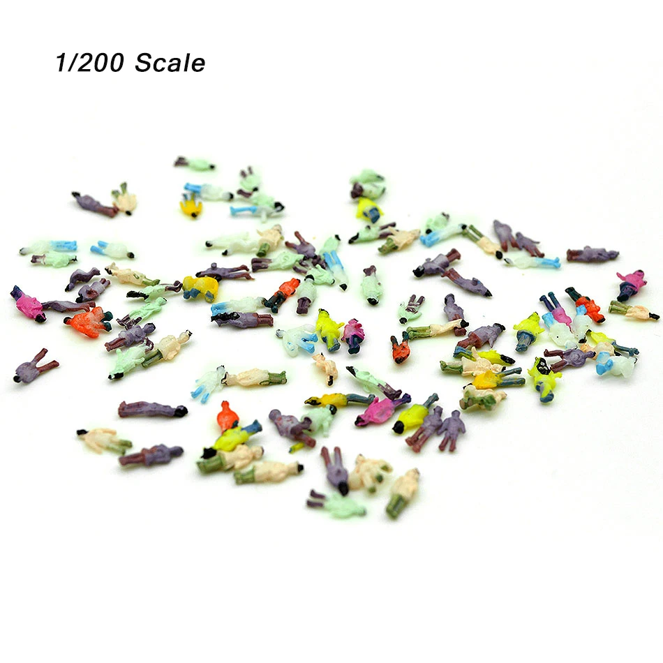 100pcs/lot 1:100 1:150 1:200 1:300 Scale Railway Train People Painted Figures ABS Model Archiecture Building Layout for Diorama