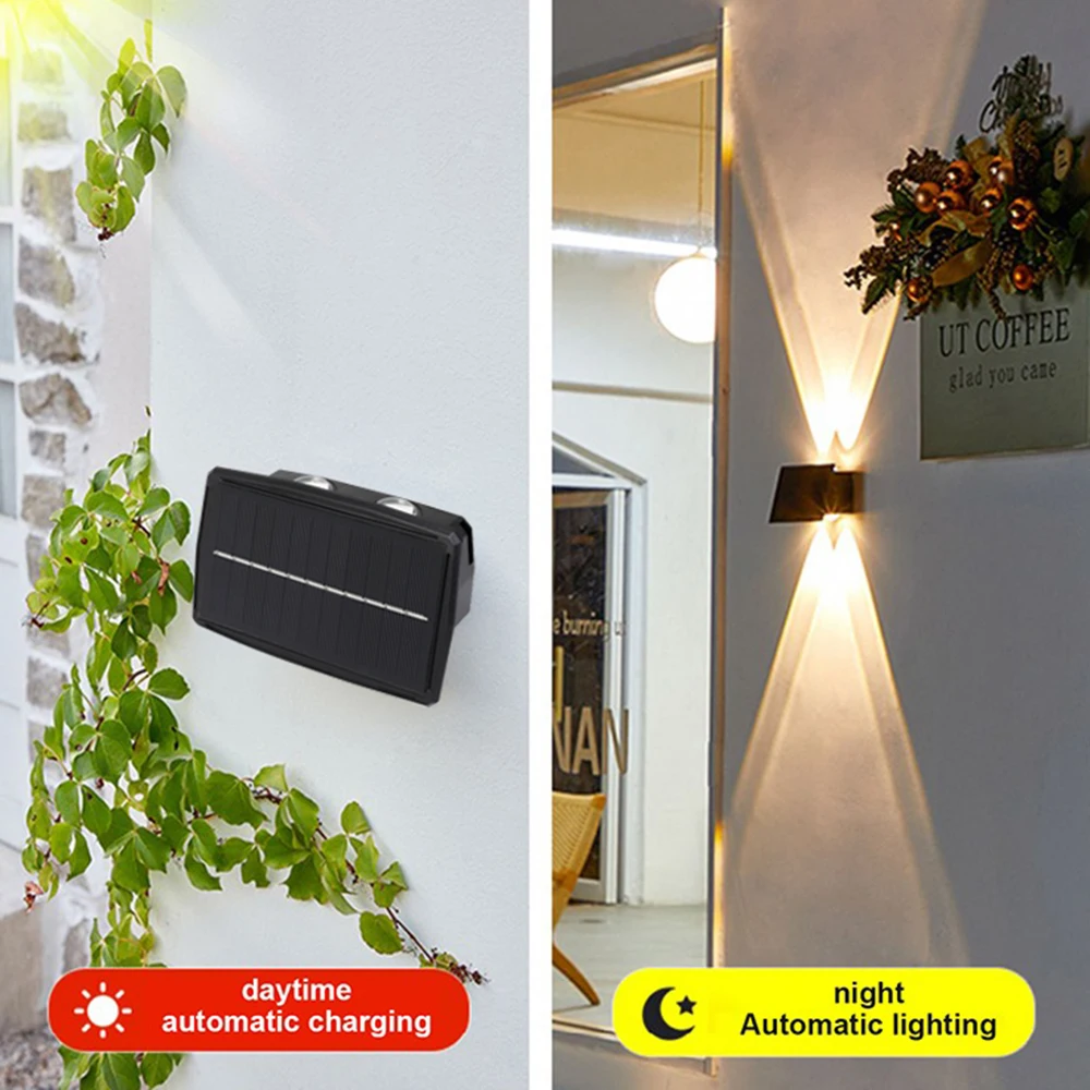 Kecerahan Kuat Surya LED Lampu Dinding Luar Ruangan Tahan Air Lampu Dekorasi Taman Balkon Halaman Lampu Dinding Luar Ruangan Lampu Surya