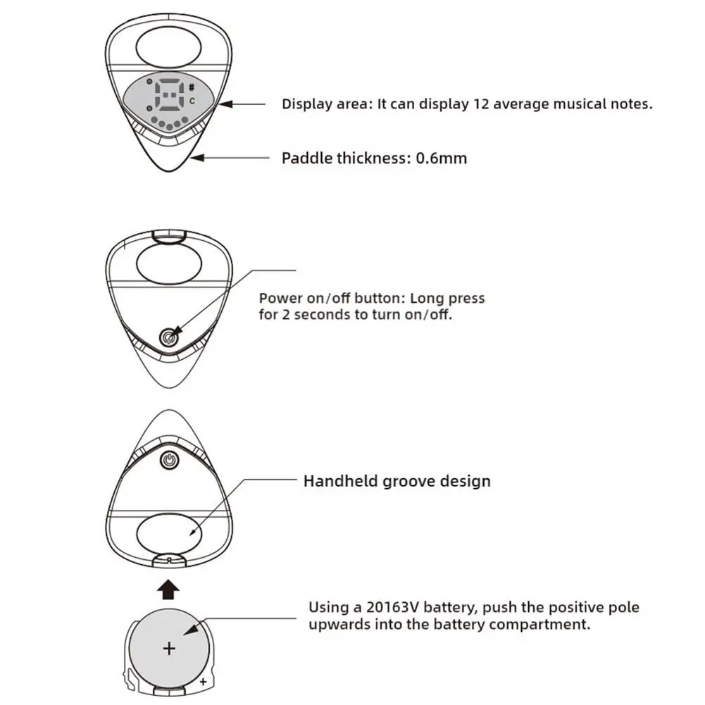 Guitar Picks With Built In Tunner Real Time Monitoring Best Choice For Acoustic And Electric Instrument Players