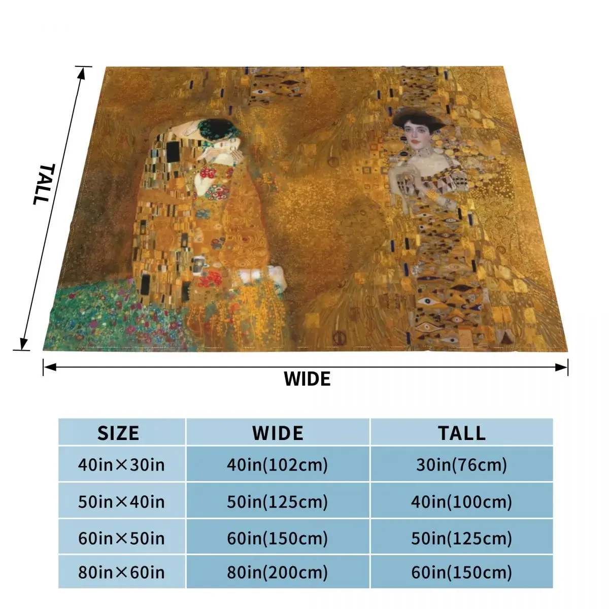 Klimt -Woman in Gold - The Kiss Throw Blanket christmas decoration Quilt Flannel Blankets