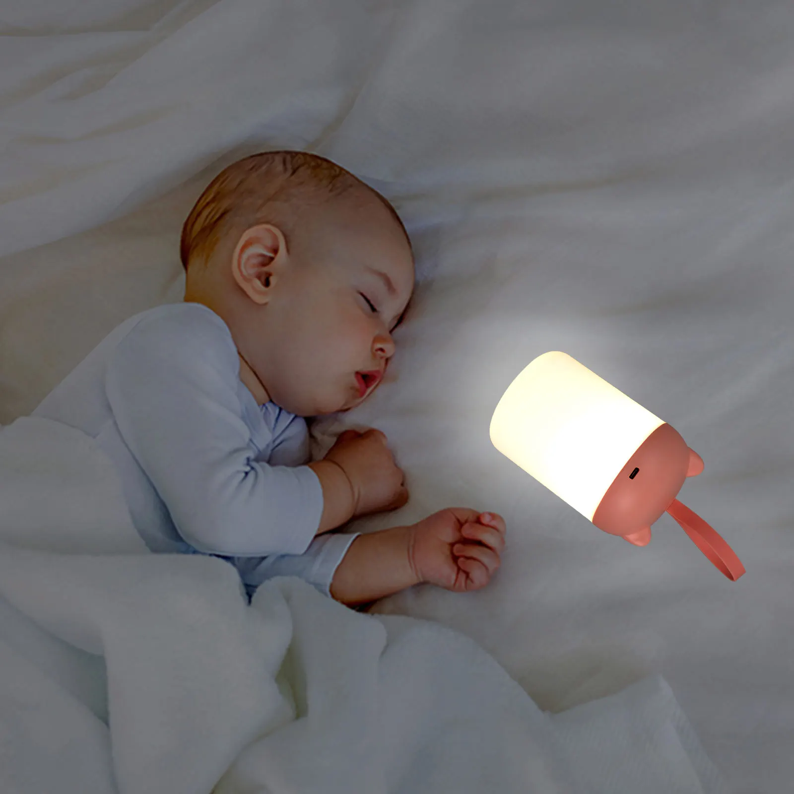 

Rechargeable Silicone Night Touch Dimmable Led Lamp Compact Handle Warm Light For Room Decoration Creative Home Light