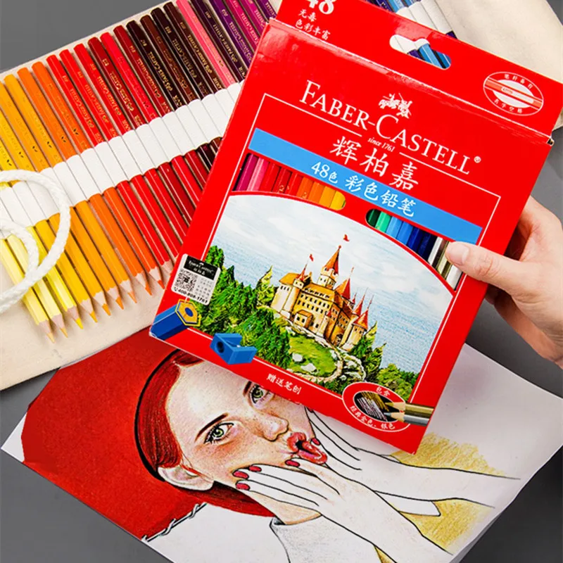 Faber Castell Oil Colored Pencils Set 36/48/72 Colors Wooden Painting Pencil Professional Sketch Colouring Drawing Art Supplies