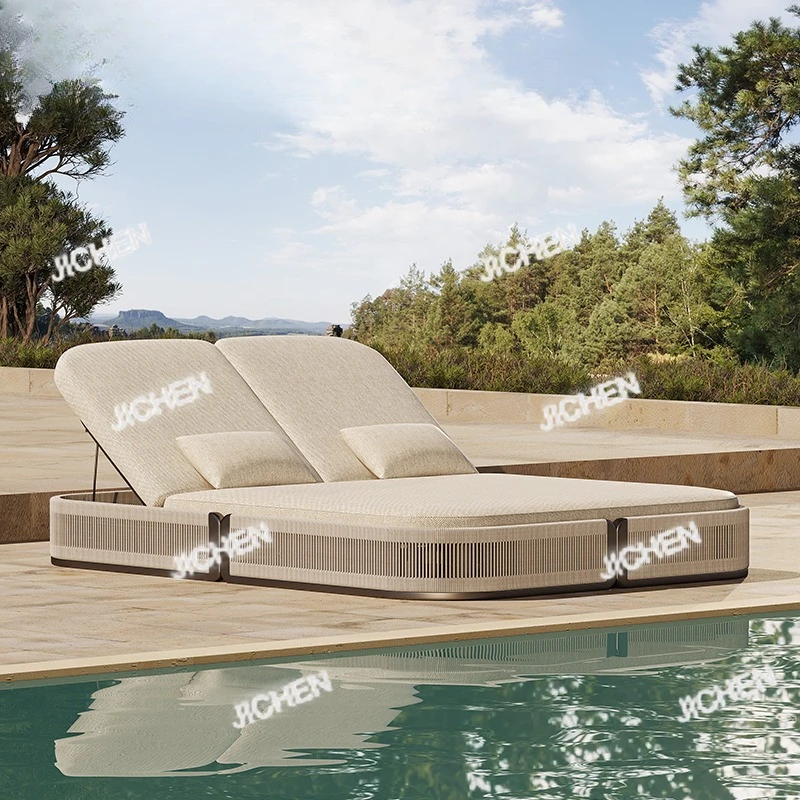 

Modern Beach Outdoor Chaise Lounge Luxury Hotel Outdoor Chaise Lounge Resort Outdoor Furniture Double Chaise Lounge Set