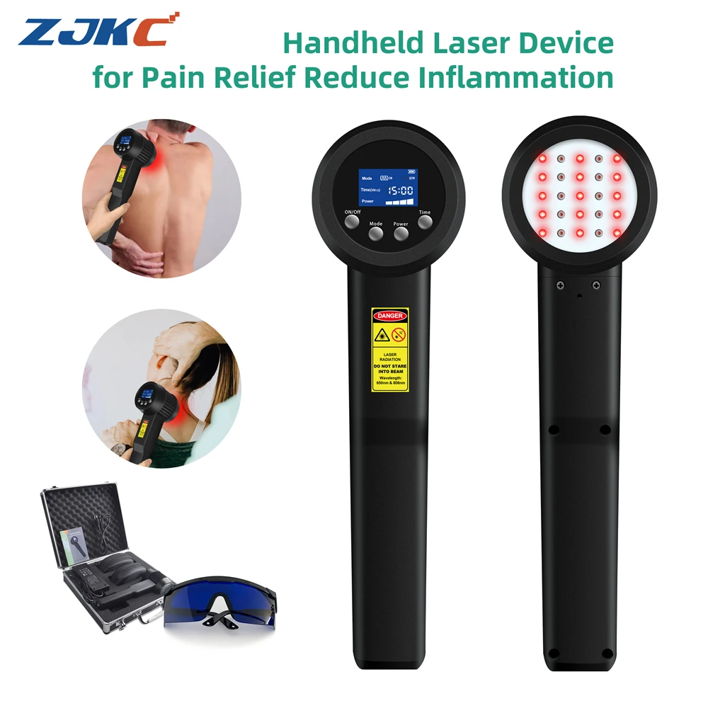 

ZJKC High Intensity Laser Light Therapy Device 650nm*15+808nm*10 Laser Treatment for Neuralgia Muscle Strain Tennis Elbow