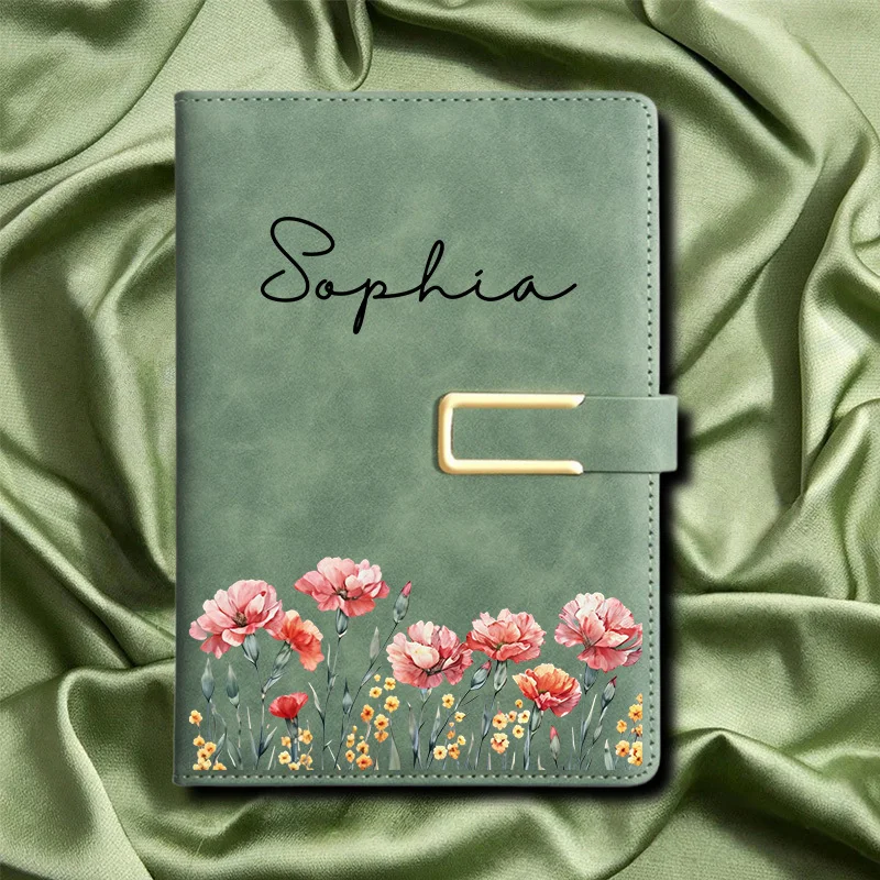 Custom Name A5 Notebook, Personalized Text Softcover 200 Pages Pen Loop and Bookmark, 2D Flat Effect- Perfect for Personalised