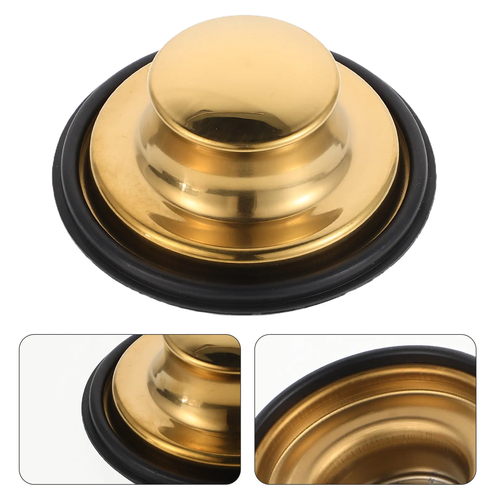 

Universal Sink Drain Plug Cover in Golden Silicone for Kitchen Bathroom Washbasin Tub Stopper Replacement Garbage Disposal Drain