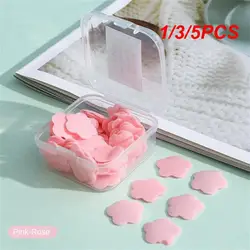 Descartável Petal Soap Flakes Box, Portátil, Lavagem das Mãos, Sabonete Higiênico, Papel, Pele Amigável, Fresco, Doméstico, Fatia, 1 Pc, 3 Pcs, 5Pcs