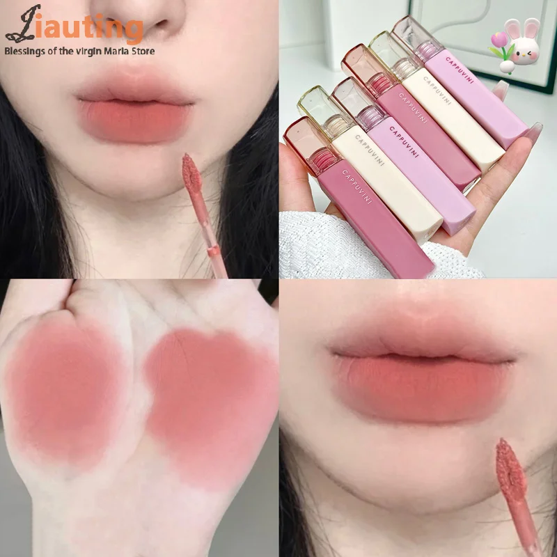 Silky Velvet Lip Gloss Matte Lip Mud Waterproof Non-Stick Cup Lip Glaze Smudge Proof Not Fade Liquid Lipstick Women Makeup