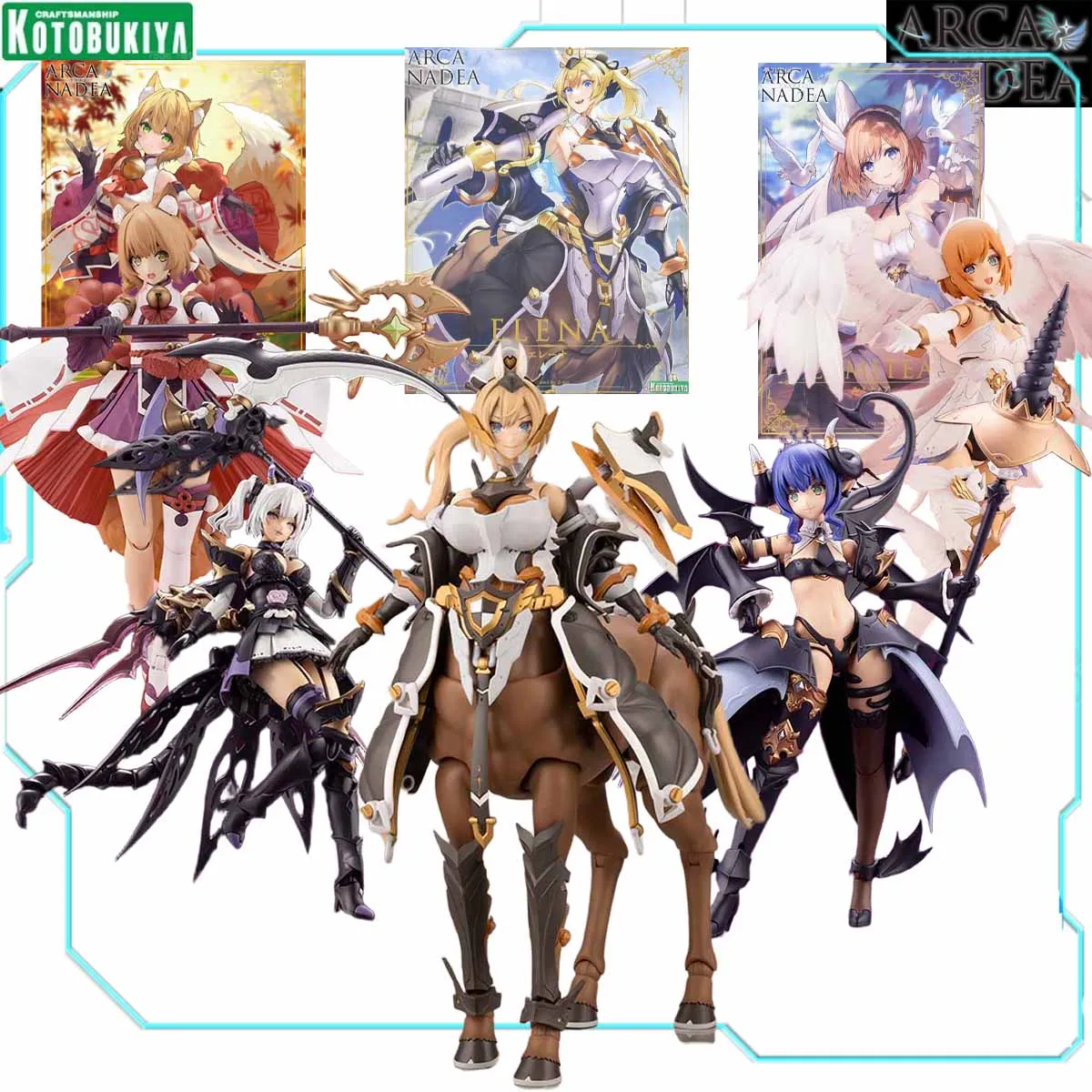 

Kotobukiya Original Model Kit ARCA NADEA SOFFIERA And ELENA YUKUMO VELRETTA LUMITEA Anime Action Figure Assembly Model Gifts Toy
