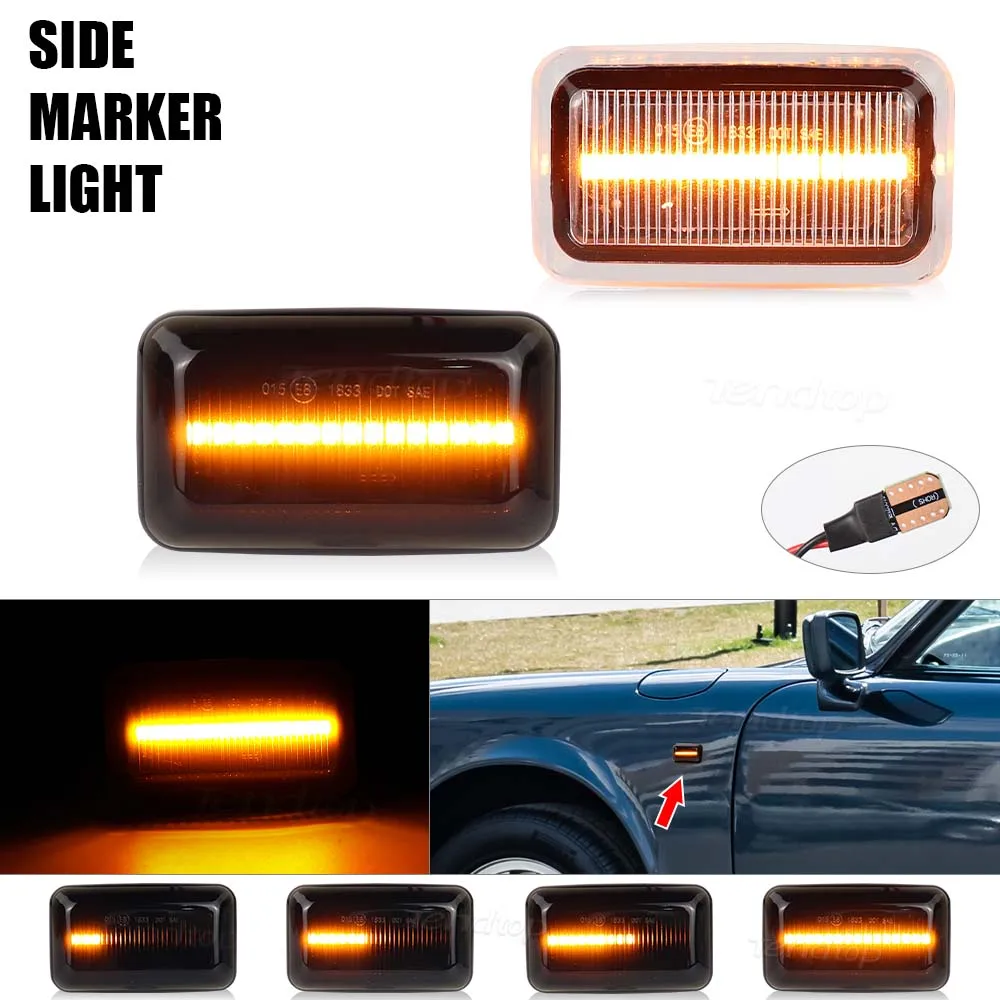 Dynamic LED Side Marker Lamp Turn Signal Light Indicator For Porsche 911 Carrera 924/924S 944 959 968 Audi VW Aston Martin