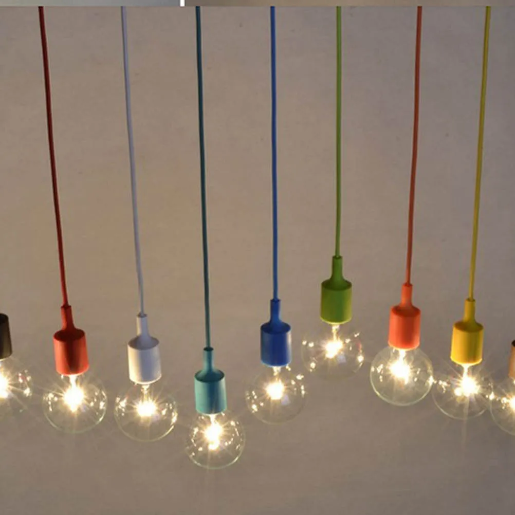 

Led Lamp Holder Silicone Hanging Light Socket E27 Base Fireproof For Kitchen Dining Room Bedroom Bar Restaurant Indoor