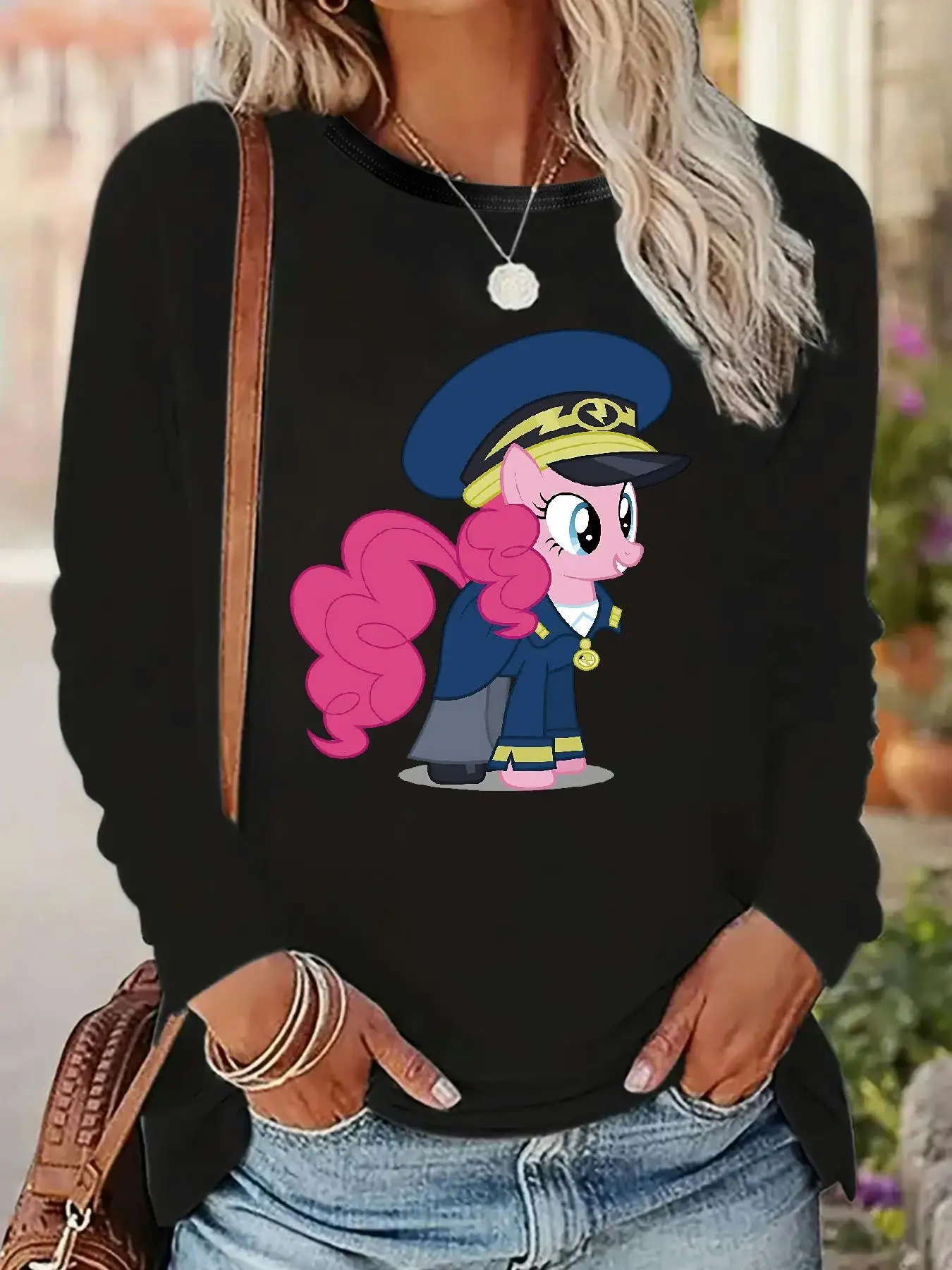 MY LITTLE PONY M2624 (207) Camisetas de manga larga para mujer, hechas de 95% y 5% de elastano, son camisetas informales de manga larga con un tacto suave