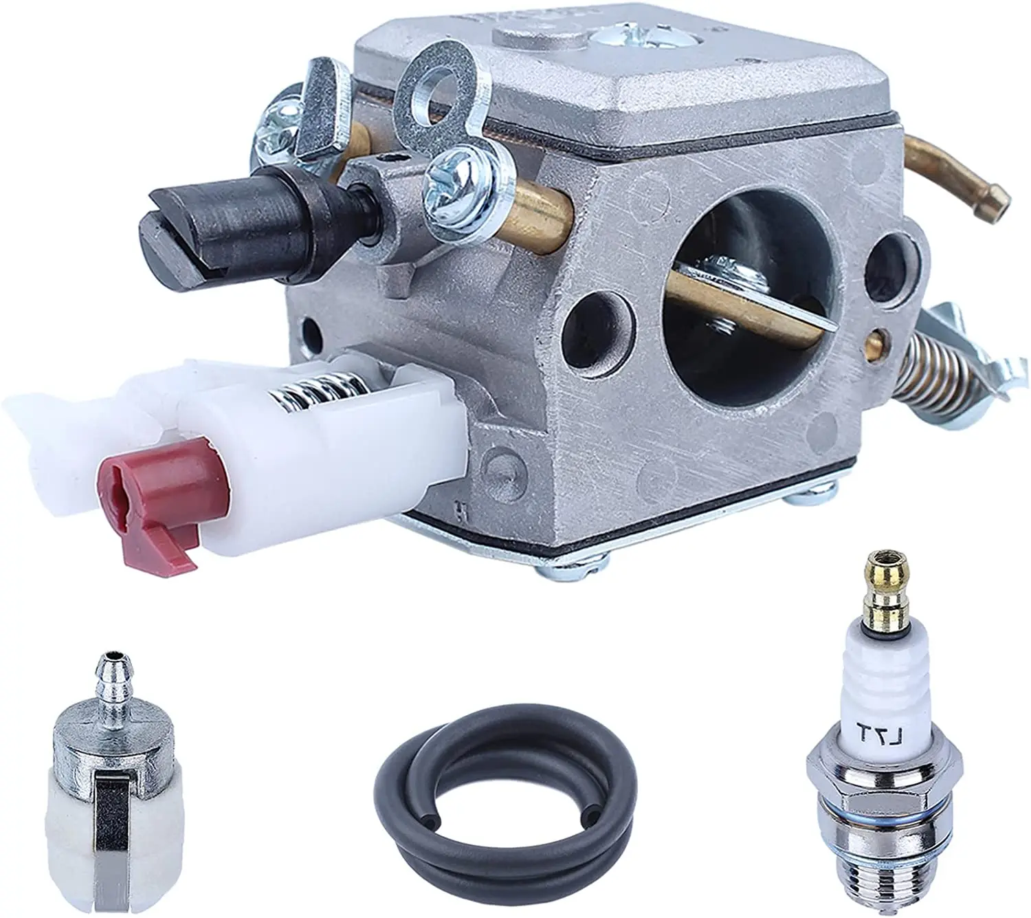 Carburador carb para husqvarna 340 345 350 353 epa 346xp mangueira de filtro combustível carburador combustível mangueira filtro de combustível vela ignição