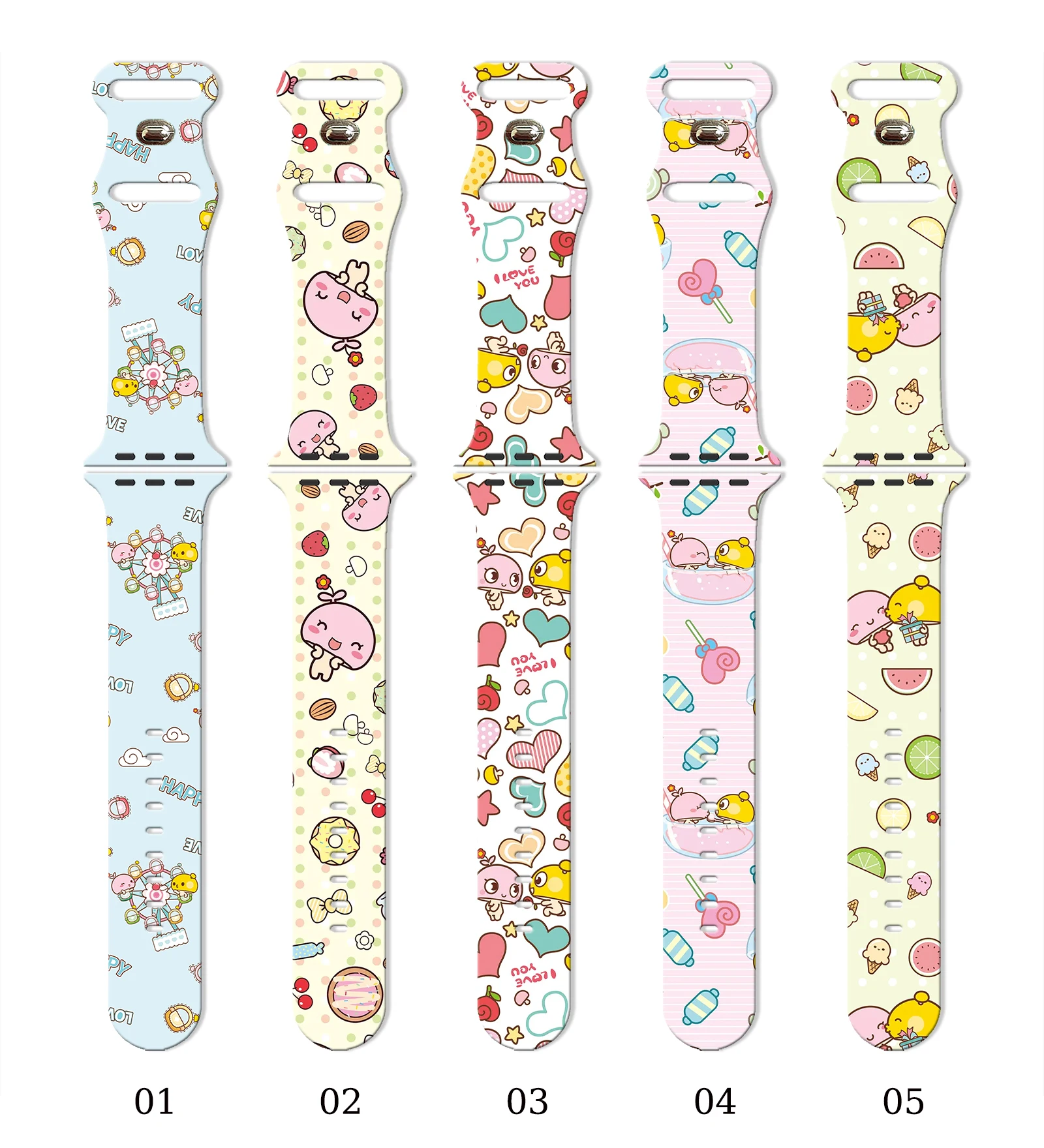 

Mushroom print watch strap for Apple Watch 11 10 9 8 7 Silicone Band Replaceable Bracelet for iWatch 46mm 44mm 42mm 41mm