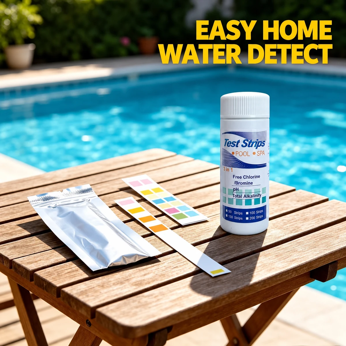 100pcs High Quality 3 in 1 Pool Spa Water Test Strips Fast Accurate Chlorine PH Alkalinity Testing Kit for Swimming Pool Hot Tub