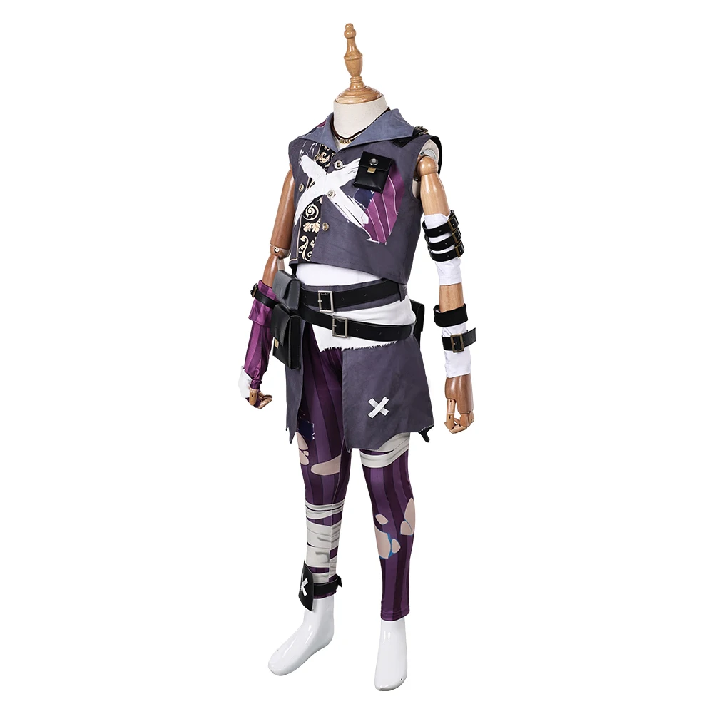 Kids Arcane Isha Cosplay Costume Set - close-up view