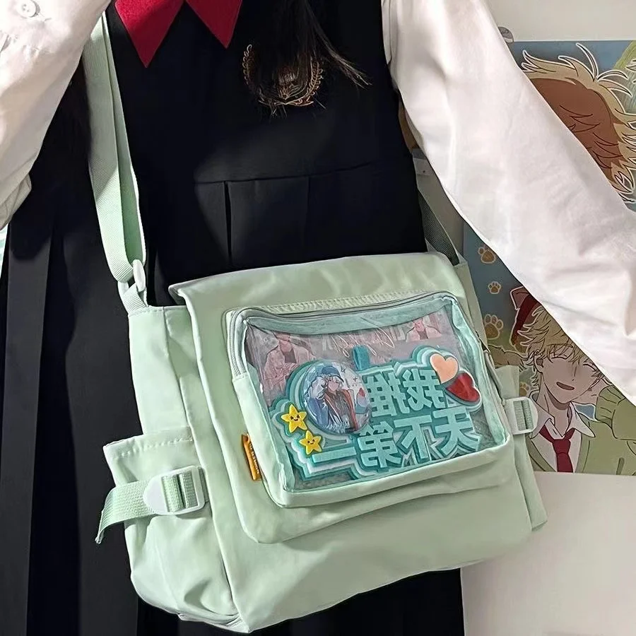 Japanese Harajuku New Itabag Women Simple Cover borse a tracolla tascabili trasparenti Back To School Ita Bag borsa a tracolla per ragazze