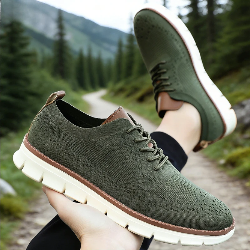 Zapatillas de Hombre Nuevas 2026, Transpirables, con Plantilla Acolchada, con Cordones, Elegantes, para Estar de Pie Durante Mucho Tiempo, Uso Diario