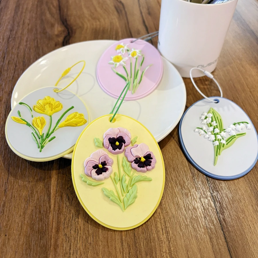 1/2/4PCS 3D flower luggage tag pendant with name tag, holiday travel bag, luggage compartment, anti loss name tag hanging strap