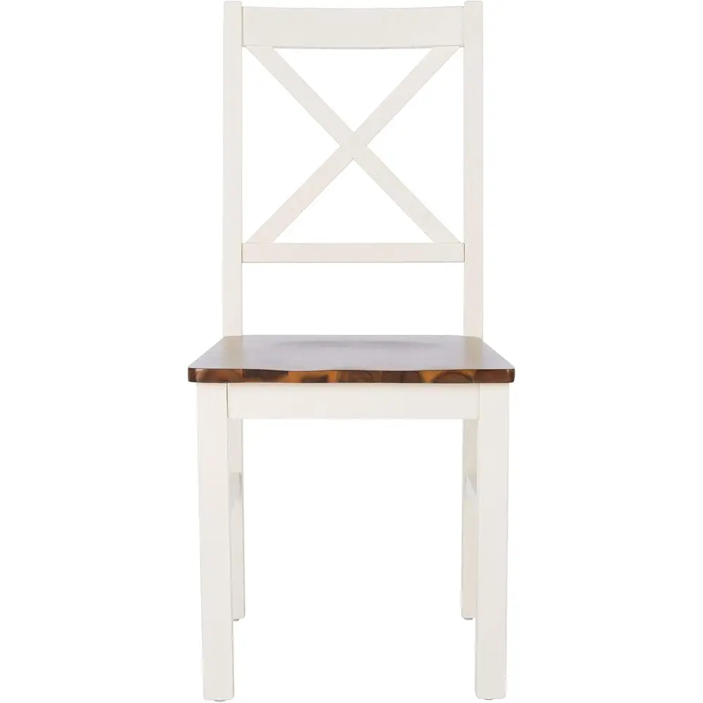 Home Collection Akash White And Natural X-Ba 18-Inch Dining Chair (Set Of 2)