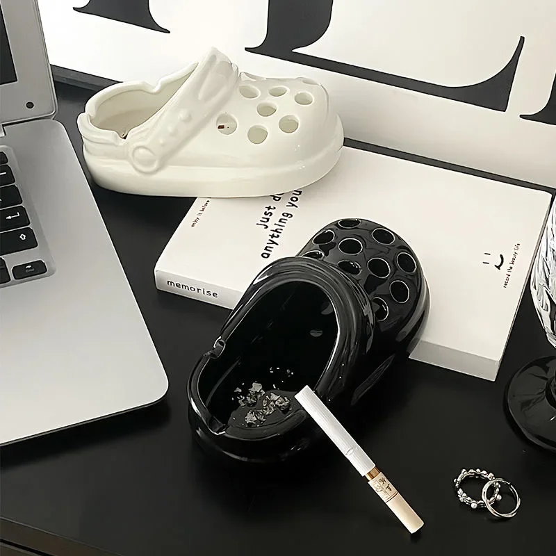 Crocs-Cenicero de cerámica personalizado, divertido bote de basura de escritorio, caja de cigarrillos, caja de jabón de tendencia, decoración del