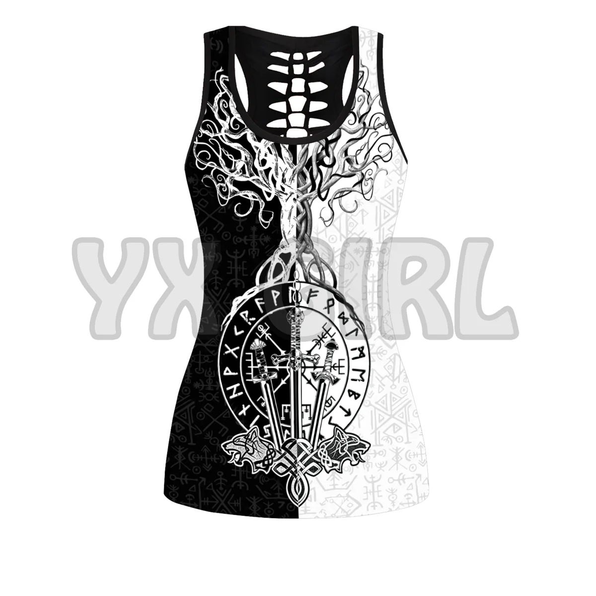 Warrior viking 3D Printed Tank Top + Legging Combo Outfit Yoga Fitness Legging Women