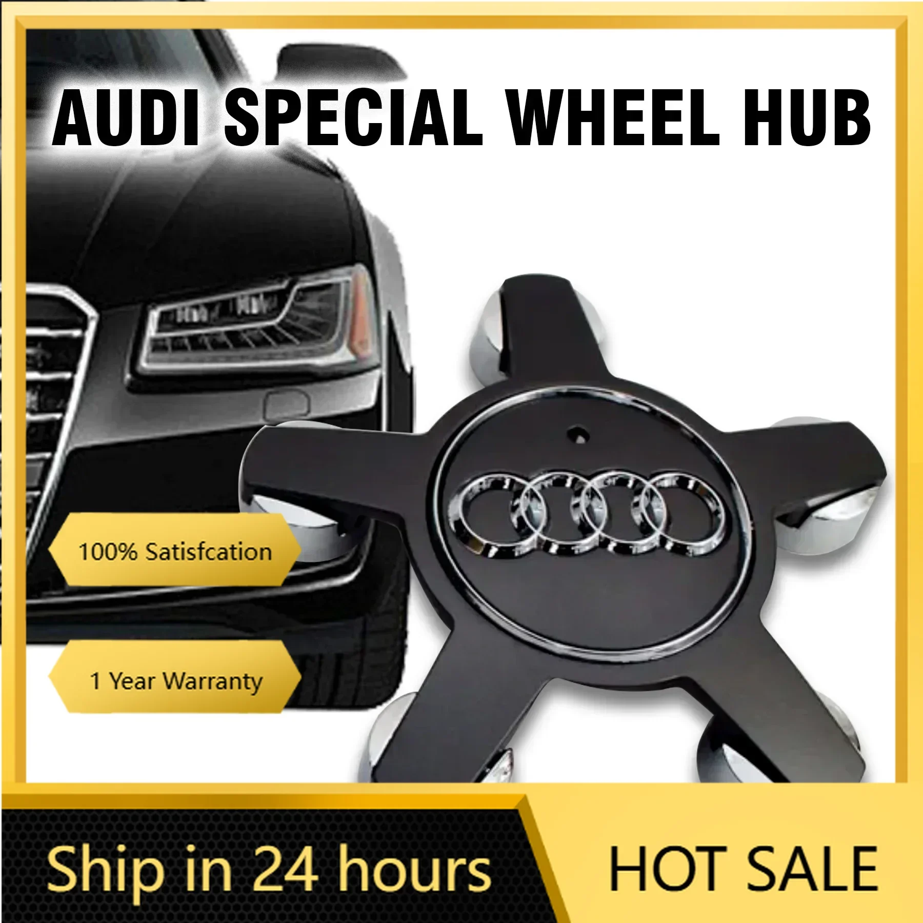 

2025 Hot 4Pcs Car Original Five Claws Wheel Center Cap Hub Cover Auto Accessories For Audi A4 B8 8P 8V A3 A5 A6 A1 A7 A8 Q2 Q3 Q