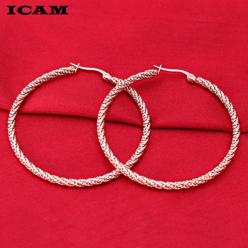 ICAM Punk Big Size Hoop Earrings Brincos Trendy Party Exaggerated Gold Silver Color Round Circle Earrings for Women Jewelry