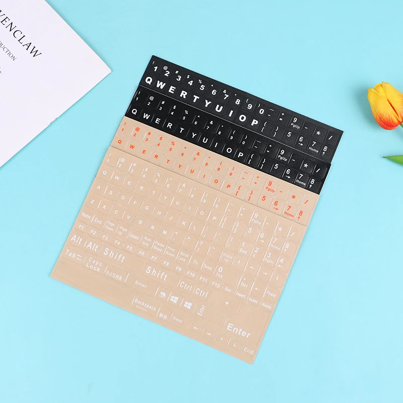 Inggris penuh Keyboard buram transparan stiker Keyboard Notebook komputer
