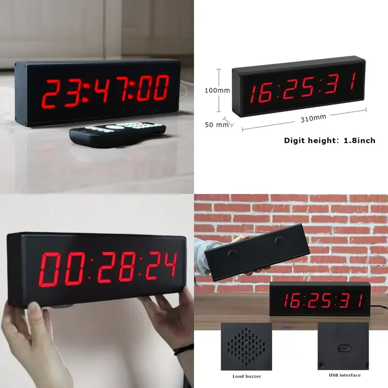 for  13 Modern Wall Hanging Quartz Clock 6 Digits Multifunctional Resin Shelf Decor with Calendar Home Office