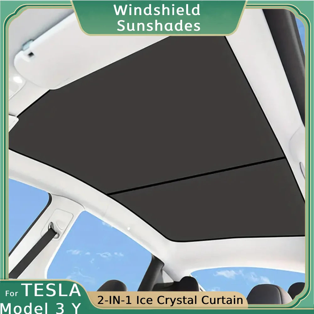 

Sunroof Skylight For Tesla Model 3 Highland Y 2021-2023 Split Buckle Sunshade Sun Shades Glass Roof Front Rear Blind Shading Net