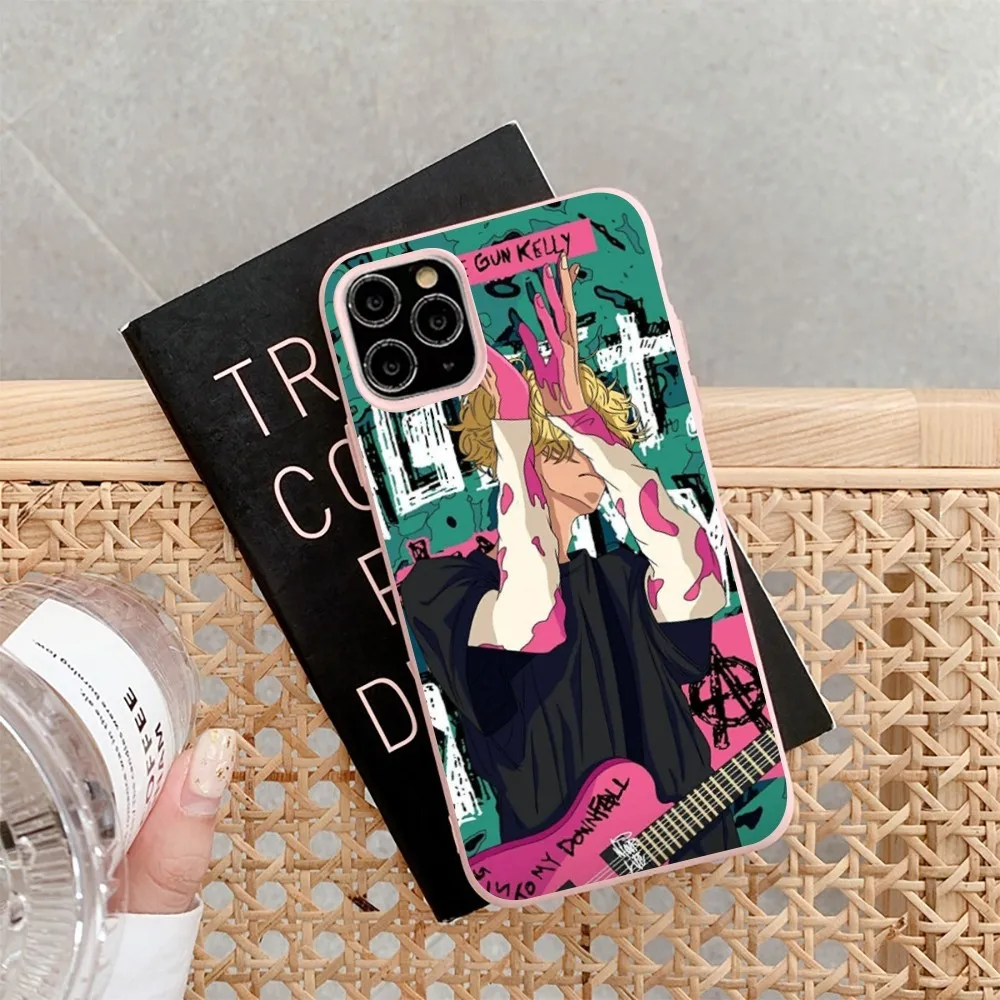 Singer M-Machine G-Gun Pink K-Kelly Phone Case For IPhone 14 11 12 13 Mini Pro Xs Max 8 7 6 6S Plus X XR Solid Candy Color Case