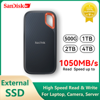 SanDisk Extreme Portable SSD E61 NVMe USB3.2 Gen2 Up to 1050MB/s TypeC Black 4T 2T 1T 500G Data Transfer Storage PSSD