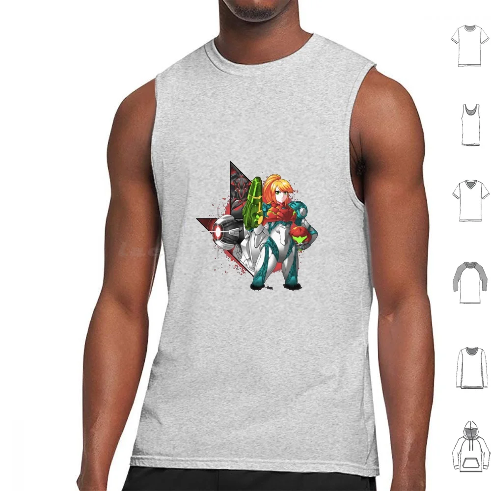 Metroid Armored Hunter Tank Tops Vest Sleeveless Metroid Metroid Primal Metroid Dread Metroid Samus Aran Samus Dread Super