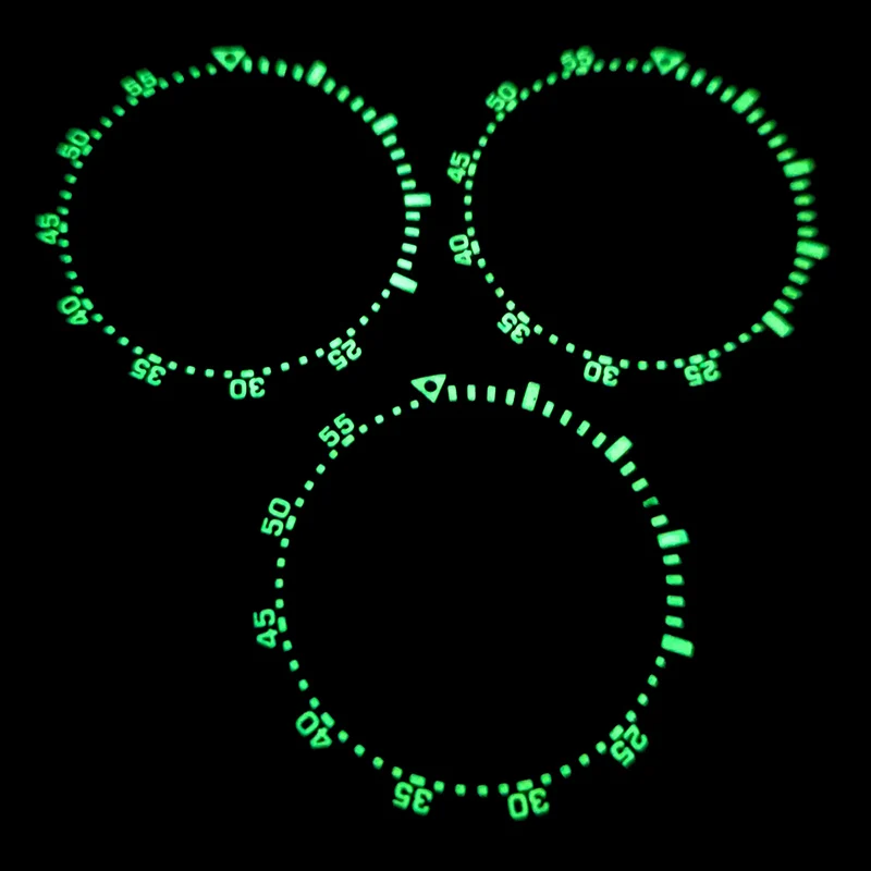Bague d\'insertion de lunette de montre en acier, pièces de rechange de lunette, vert, compatible avec SeATM, éventuelles B185, éventuelles B187, C3,