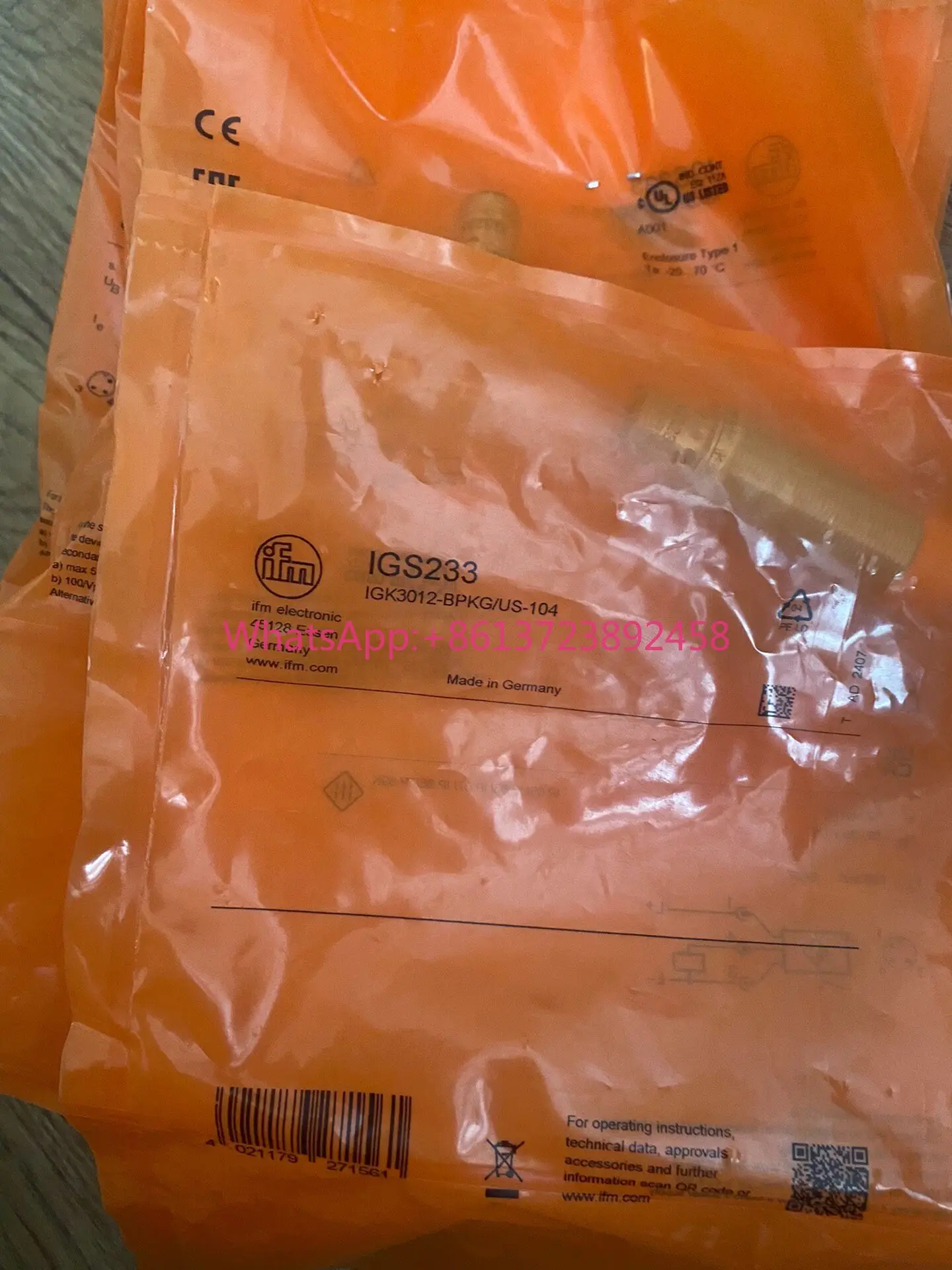 IFM IGS233 brand new original and genuine unopened proximity switch type