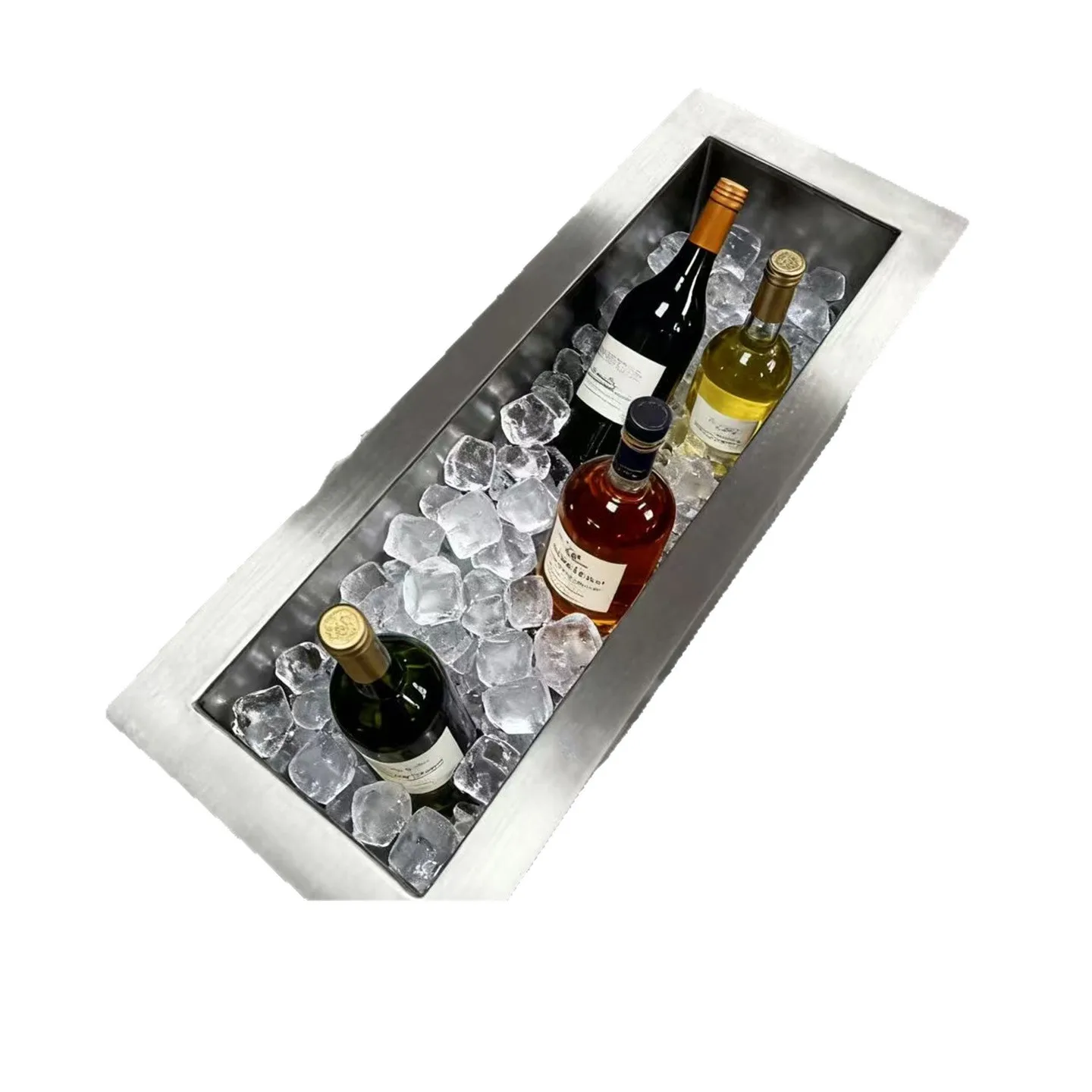 LH commercial bar embedded thermal insulation ice tank, stainless steel ice bucket for bartending