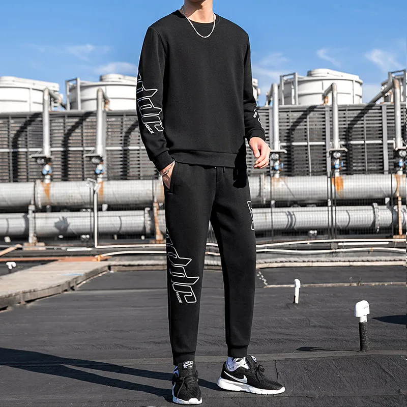 Men Sets Sportswear Aesthetic Hoodies Men Clothing Sweatshirt + Sweatpants 2 Piece Sets Asian Size 8XL 9XL 10XL