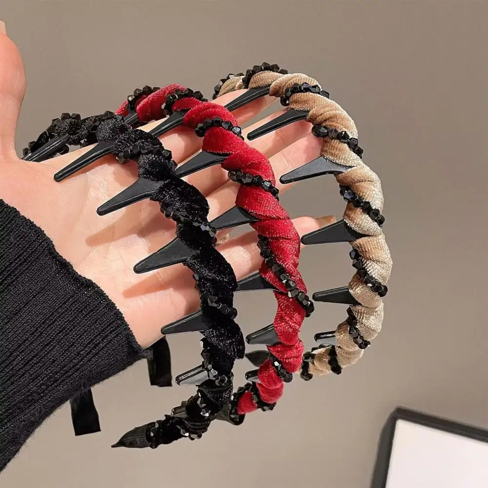 Versatile Headband Women’s Sparkling Rhinestone Headband Anti-slip Teeth Hair Hoop Versatile Decorative Hair for Stylish