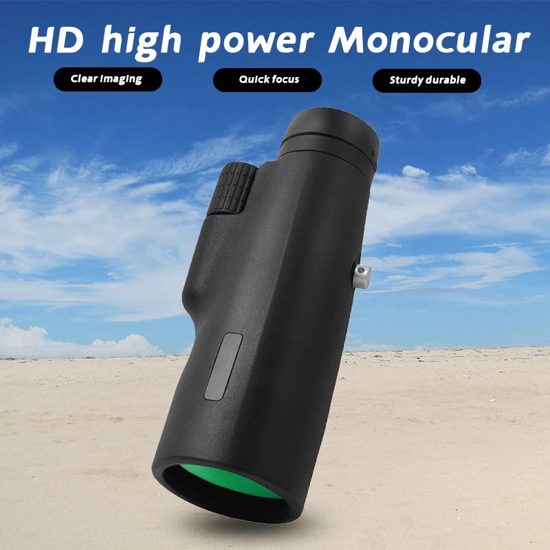 

12x50 HD Telescope Monocular Camping Powerful Long Distance Camping Hunting Binoculars Portable with Tripod Phone Adapter